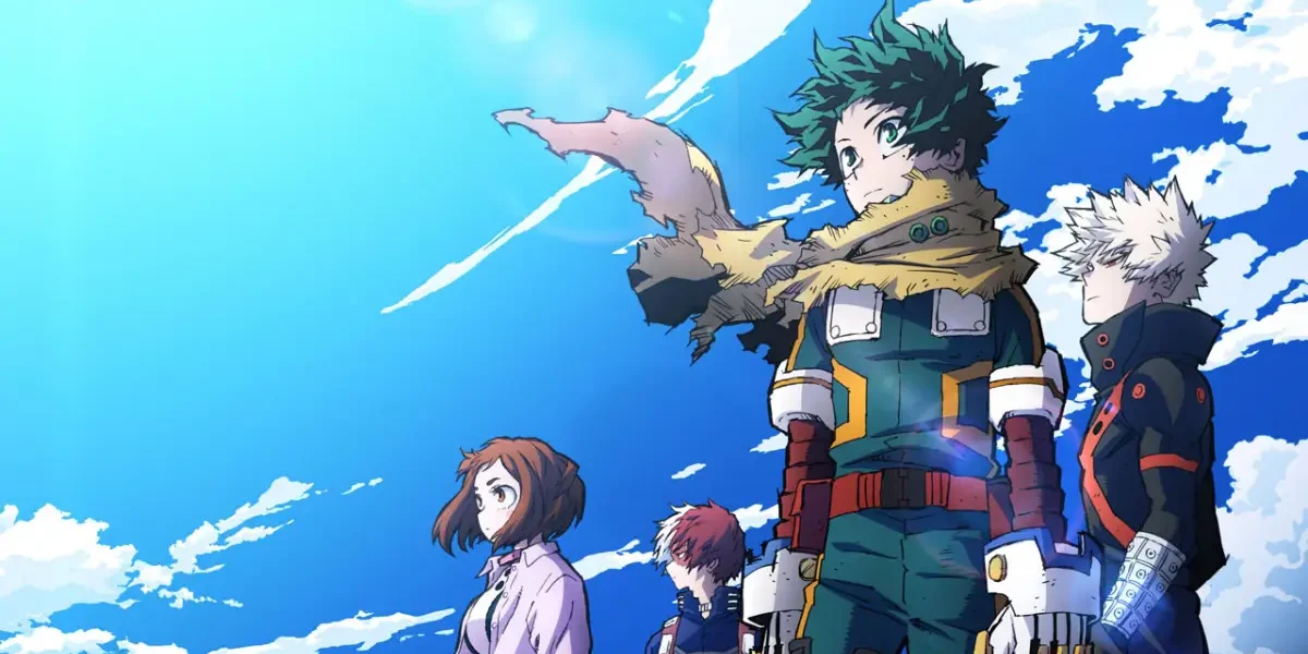 Deku dan Shigaraki saling bertarung di atas reruntuhan dunia dalam Boku no Hero Academia 2025 Final War Arc