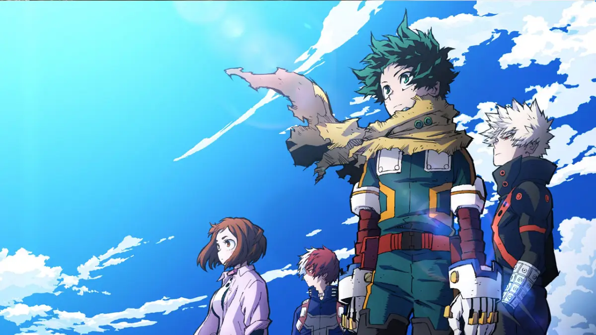 Deku dan Shigaraki saling bertarung di atas reruntuhan dunia dalam Boku no Hero Academia 2025 Final War Arc