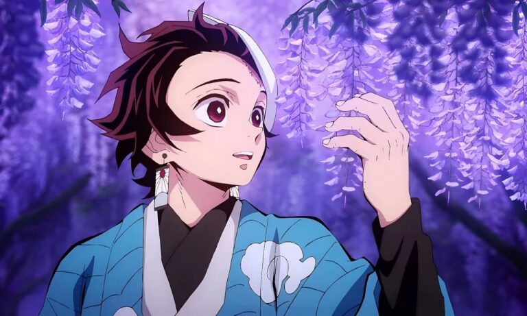 Tanjiro dan Hashira berdiri bersama dalam scene Demon Slayer Season 4