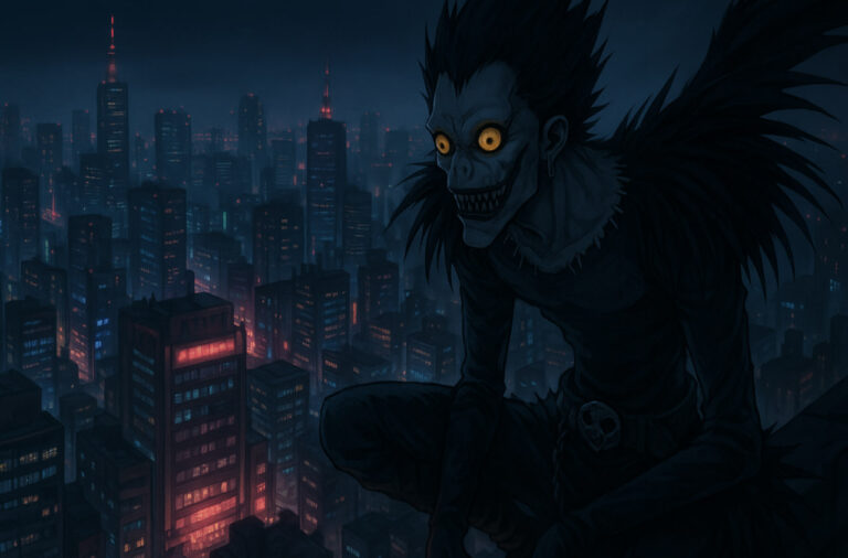 Ryuk mengintai kota futuristik dalam Death Note 2025