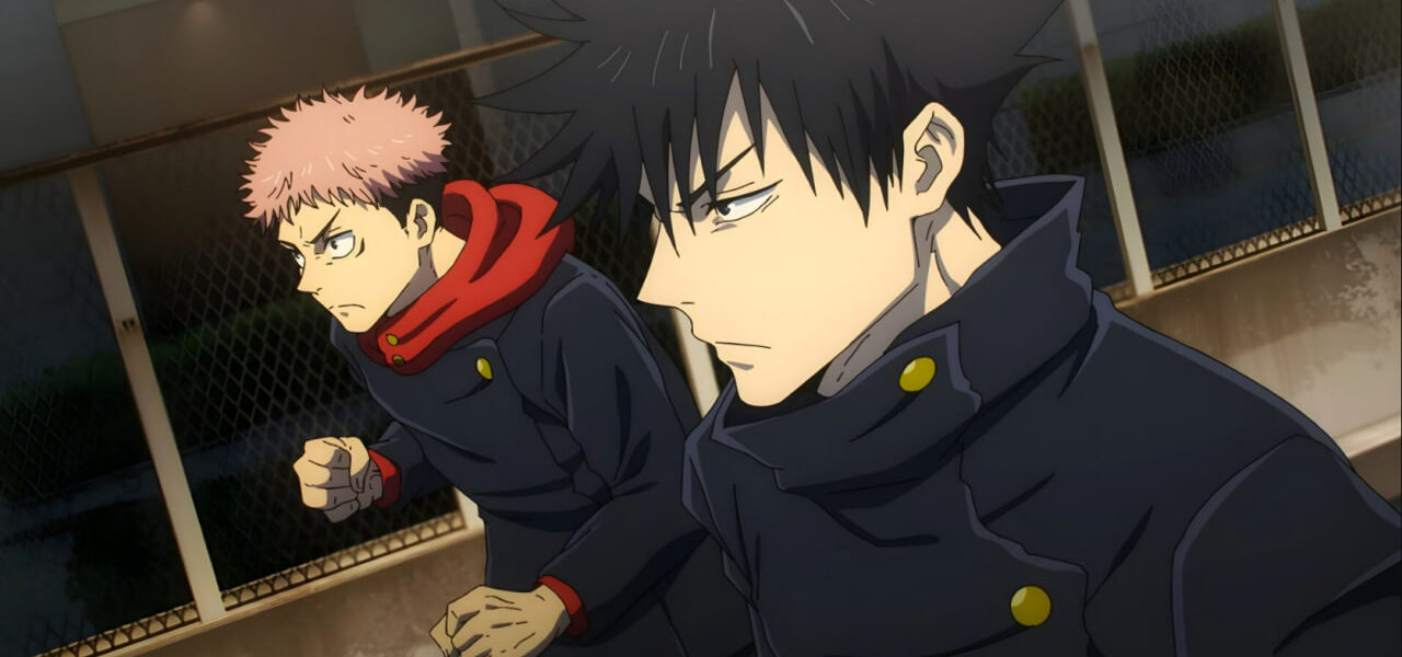 Yuta Okkotsu dan Kinji Hakari berdiri di arena Culling Game — Jujutsu Kaisen 2025