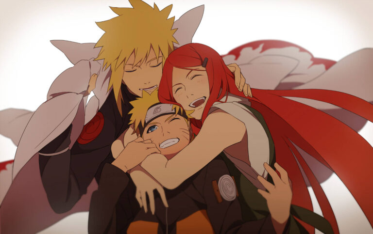 Naruto berdiri di bawah cahaya bulan bersama Minato dan Kushina dari dunia alternatif — Naruto Road of the Ninja Remaster 2025