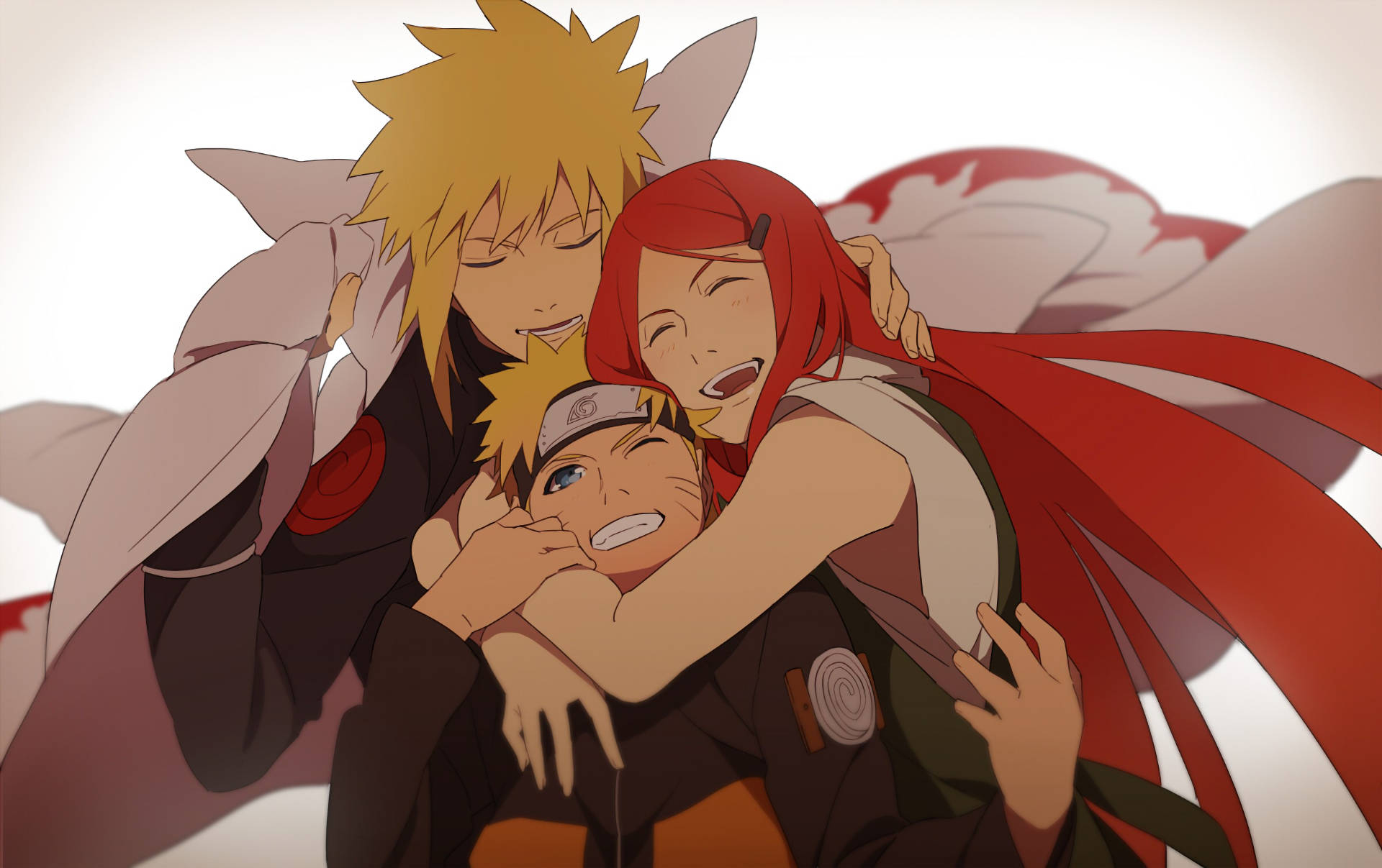 Naruto berdiri di bawah cahaya bulan bersama Minato dan Kushina dari dunia alternatif — Naruto Road of the Ninja Remaster 2025