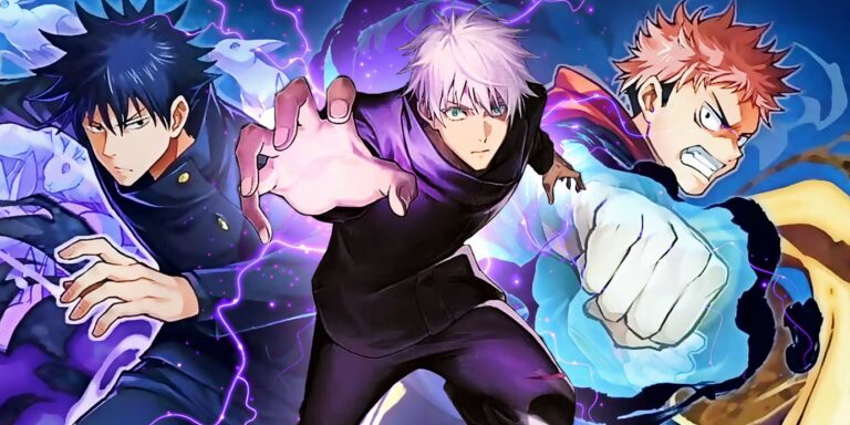 Yuji ,Megumi, yuta , dan gojo sedang dalam mode bertarung