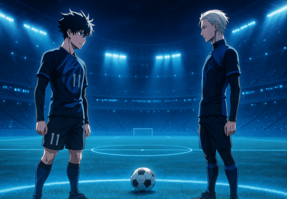 Duel Isagi Yoichi dan Kaiser di stadion futuristik Blue Lock Neo Era 2025