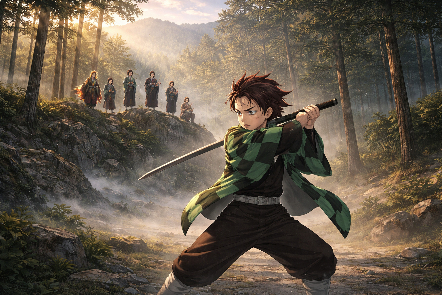 Tanjiro berlatih di pegunungan saat Hashira Training Arc Demon Slayer 2025