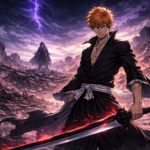 Ichigo Kurosaki berdiri di reruntuhan Soul Society pada Bleach Thousand-Year Blood War Final 2025