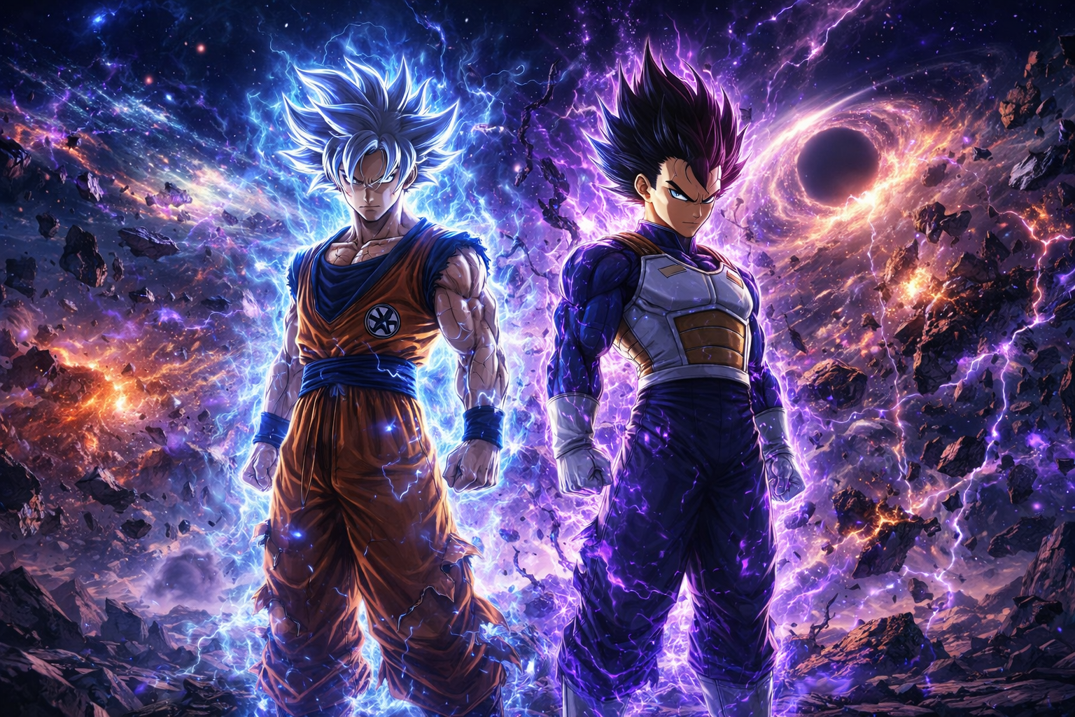 Goku dan Vegeta berdiri di ruang kosmik pada Dragon Ball Super 2025
