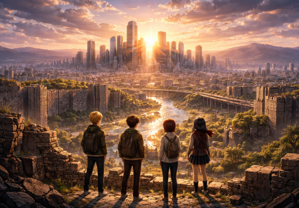 Kota modern di atas reruntuhan lama dalam Attack on Titan Next Generation 2025