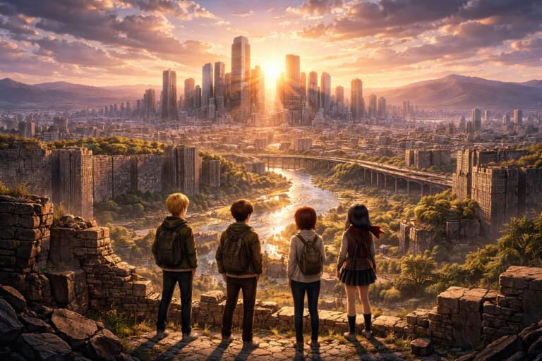 Kota modern di atas reruntuhan lama dalam Attack on Titan Next Generation 2025