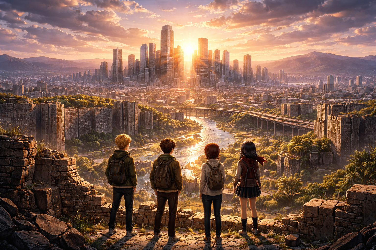 Kota modern di atas reruntuhan lama dalam Attack on Titan Next Generation 2025